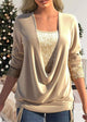 Arla™ | Blusa moderna con capa de lentejuelas