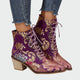 Sandra | Botines De Cuero Con Flores Elegantes Radiantes