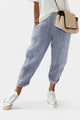 Alba | Pantalones de Mezcla de Lino a Rayas