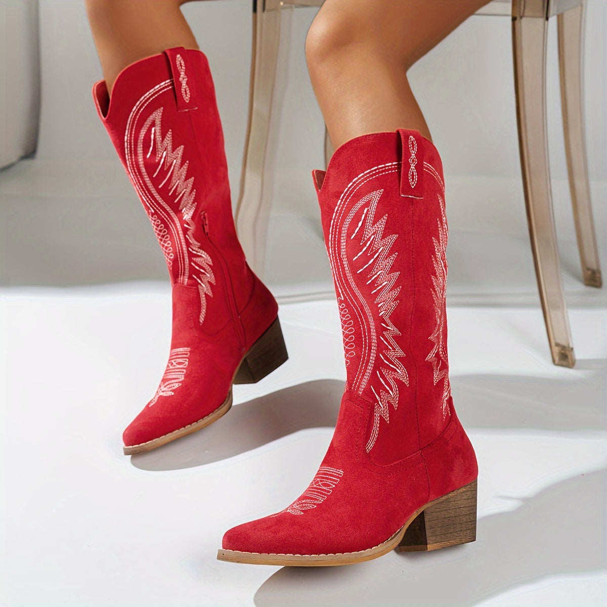 Valentina | Botas Vaqueras Con Tacón Bloque Estable Y Cómodo