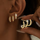 Pendientes Elegantes con Tres Garras y Strass
