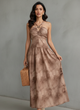 Valentina | Vestido maxi floral con hombros descubiertos