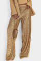 Elva | Pantalones de Lentejuelas de Cintura Alta y Corte Holgado